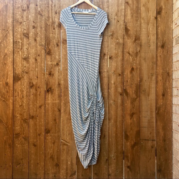 Athleta Dresses & Skirts - Athleta Maxi ruched-side striped dress Small